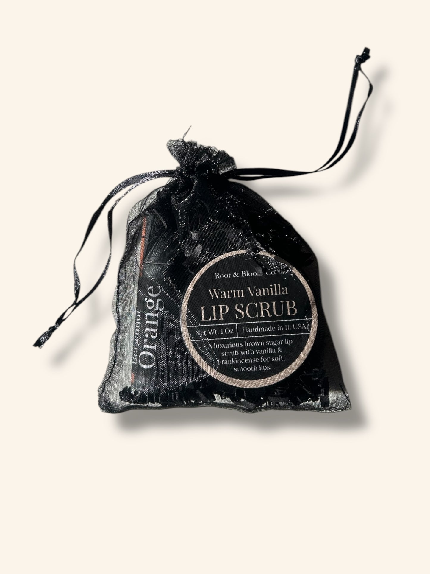 Customizable Gift Set: Sugar Scrub & Untinted Lip Balm with Organza Gift Bag