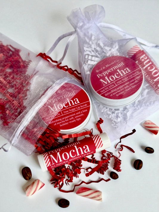 Peppermint Mocha Sugar Scrub + Lip Balm Gift Set