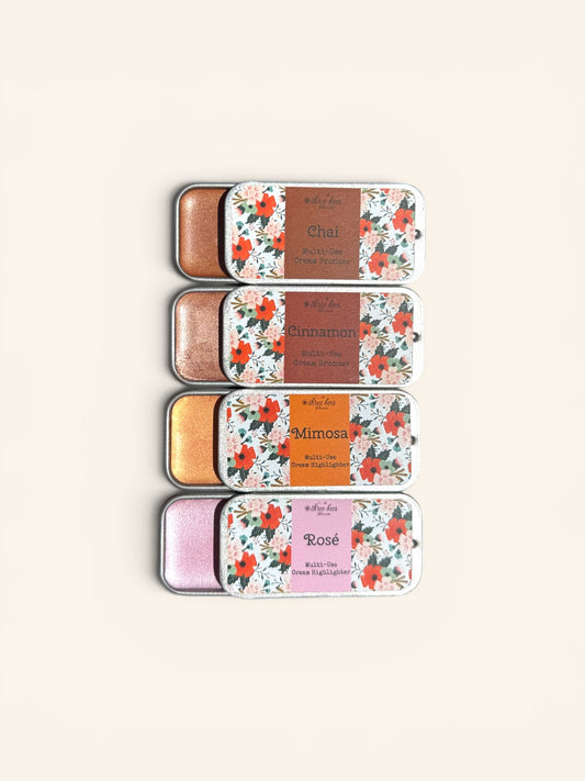 Highlight & Bronzer Palette Tins By Three Bees Botanicals